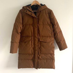 Everlane – The ReNew Long Puffer in Chestnut